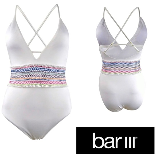 Bar III Other - Bar III White Smocked one piece swimsuit in XL NWT